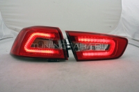Задние фонари Мицубиси Лансер 2007-2016 красные/прозрачные V12 Type