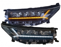 Передние фары Тойота Хайлендер 2018-2020 V21 type [FULL LED, комплект Л+П, бегущий поворотник, ходовые огни]